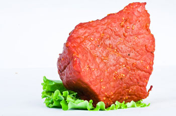 A piece of raw beef