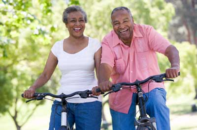Mature Couple Bicycling