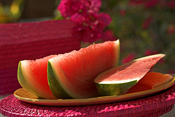 slices of fresh watermelon