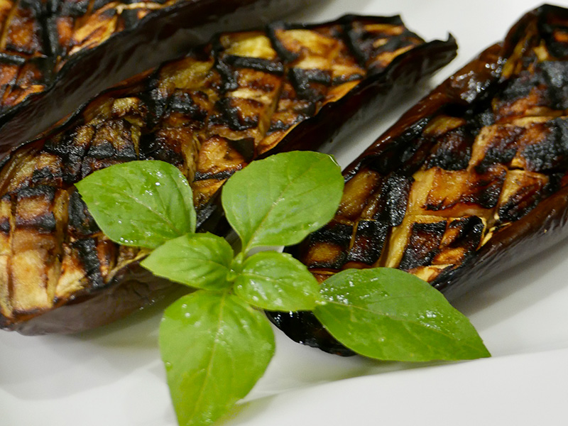 Asian Glazed Roasted Eggplant recipe from Dr. Gourmet