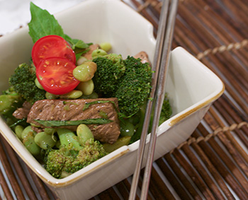 Beef and Broccoli Salad, a recipe from Dr. Gourmet