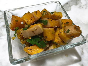 Roasted Butternut Squash with Green Onions recipe from Dr. Gourmet
