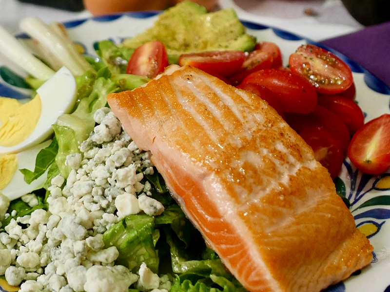 Cobb Salad with Salmon recipe from Dr. Gourmet