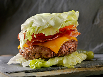 burger in lettuce bun