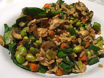 Mushroom Spinach Fried Rice recipe by Dr. Gourmet