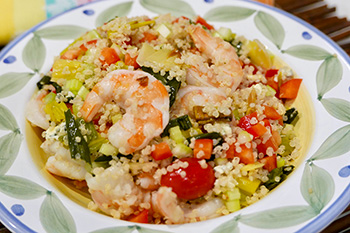 Shrimp and Leek Quinoa Salad recipe from Dr. Gourmet