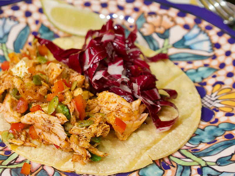 Salmon Salad Tacos recipe from Dr. Gourmet