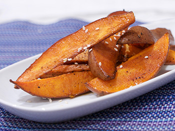 Soy Sweet Potato Wedges recipe from Dr. Gourmet