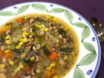 Vegetable and Black Eyed Pea Soup - click for recipe!