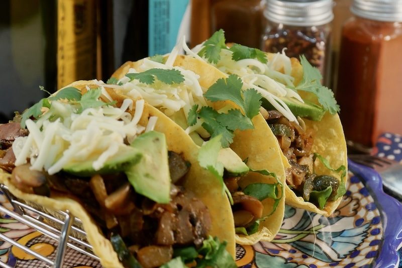 Mushroom Tacos, an easy, healthy vegetarian recipe from Dr. Gourmet