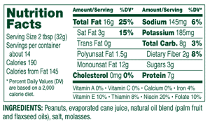 Smart Balance Peanut Butter Nutrition Information