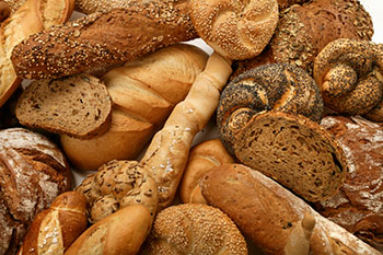 an assortment of wheat-containing baked goods