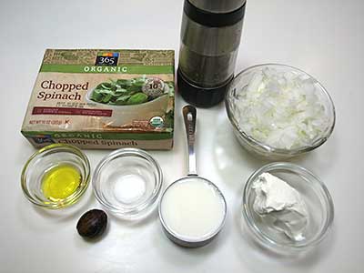Ingredients for Creamed Spinach