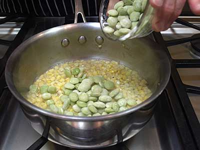 Add the lima beans,
