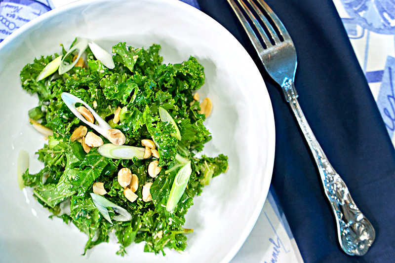 Asian Kale Salad recipe from Dr. Gourmet