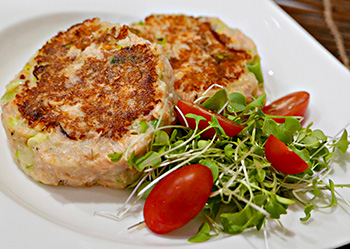 British Fish Cakes made with mashed potatoes, an easy healthy recipe from Dr. Gourmet