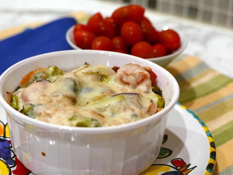 Mediterranean Broccoli and Tomato Casserole recipe from Dr. Gourmet