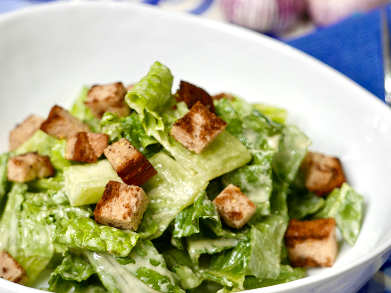 Healthy Caesar Salad recipe from Dr. Gourmet