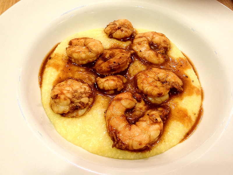 Cajun Barbecue Sauce served on shrimp, a healthy recipe from Dr. Gourmet