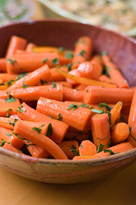 twisted citrus-glazed carrots - as described in the accompanying article