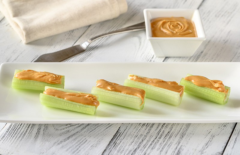 celery topped with peanut butter