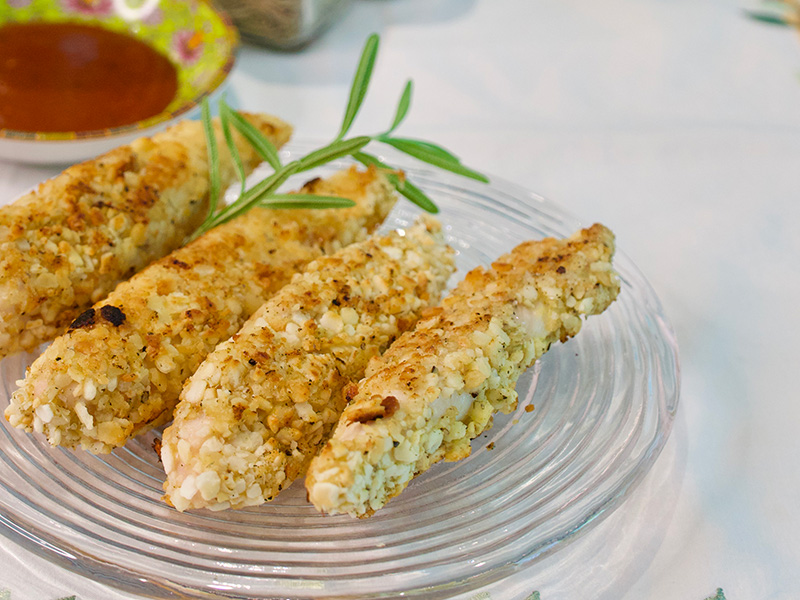 Healthy Chicken Fingers recipe from Dr. Gourmet