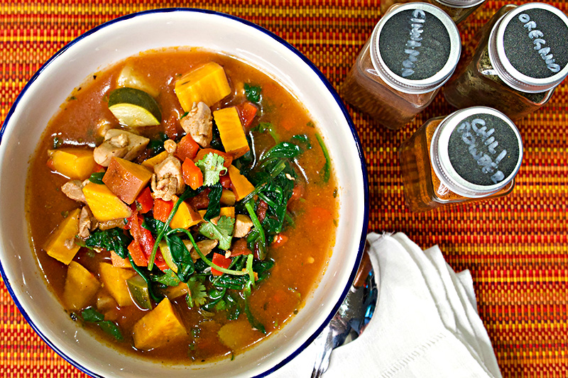 Chicken and Sweet Potato Stew recipe from Dr. Gourmet