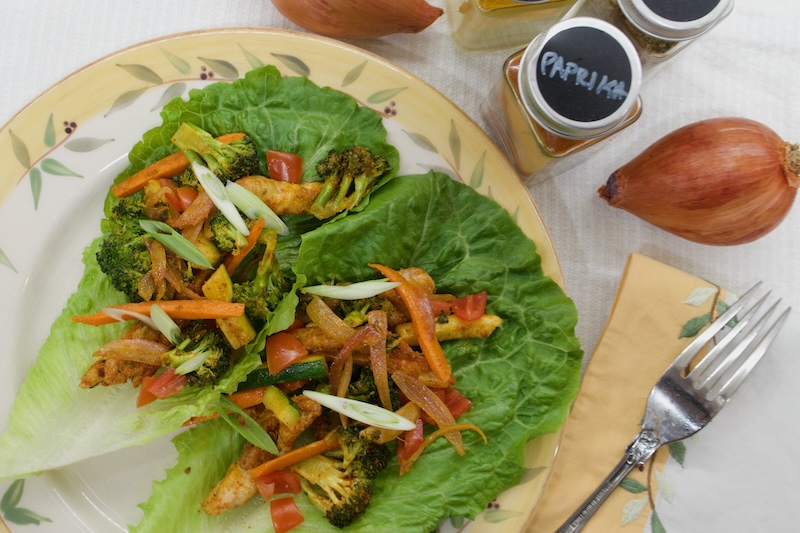 Chicken and Veggie Lettuce Cups