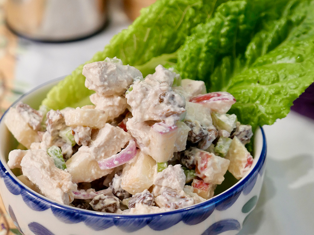 Creamy Chicken Salad with Fruits and Nuts recipe from Dr. Gourmet