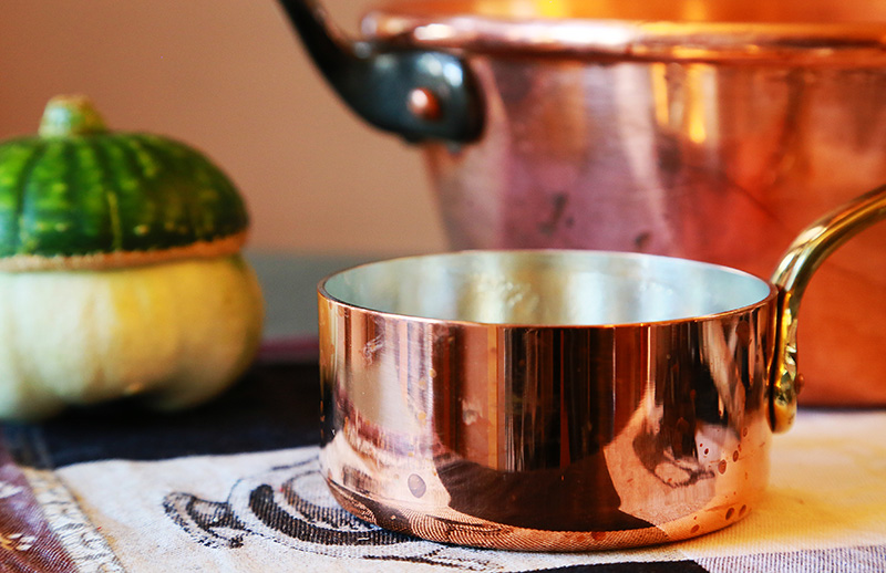a copper saucepan