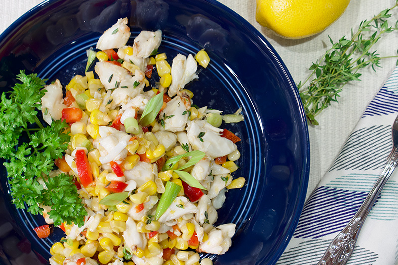 Crab and Corn Salad recipe from Dr. Gourmet