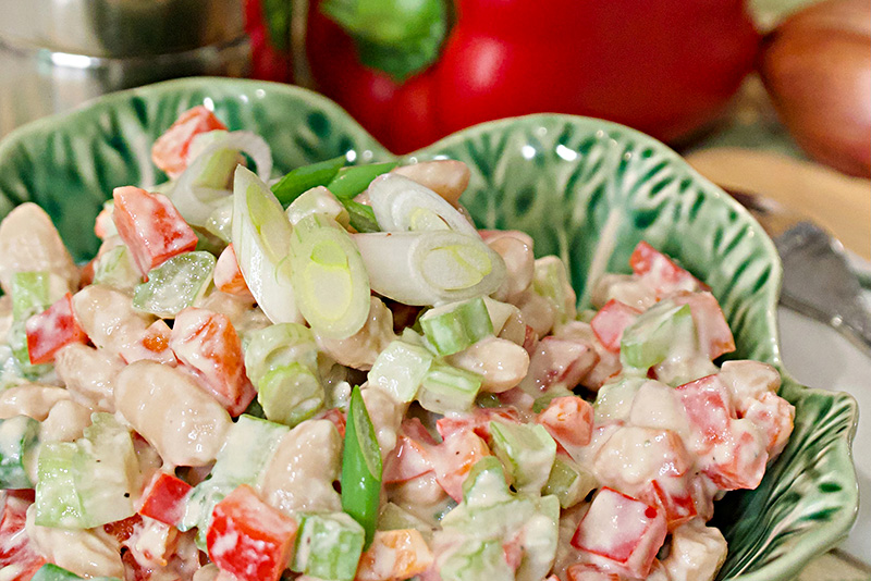 Creamy White Bean Salad recipe from Dr. Gourmet
