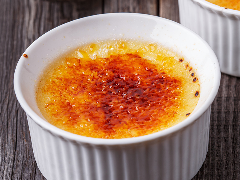 Peppermint Creme Brulee recipe from Dr. Gourmet