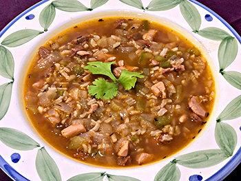 Dirty Rice Soup, an easy healthy recipe from Dr. Gourmet