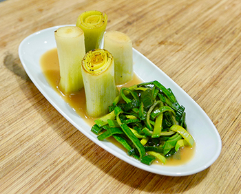 Fondant Leeks, a delicious side dish recipe from Dr. Gourmet