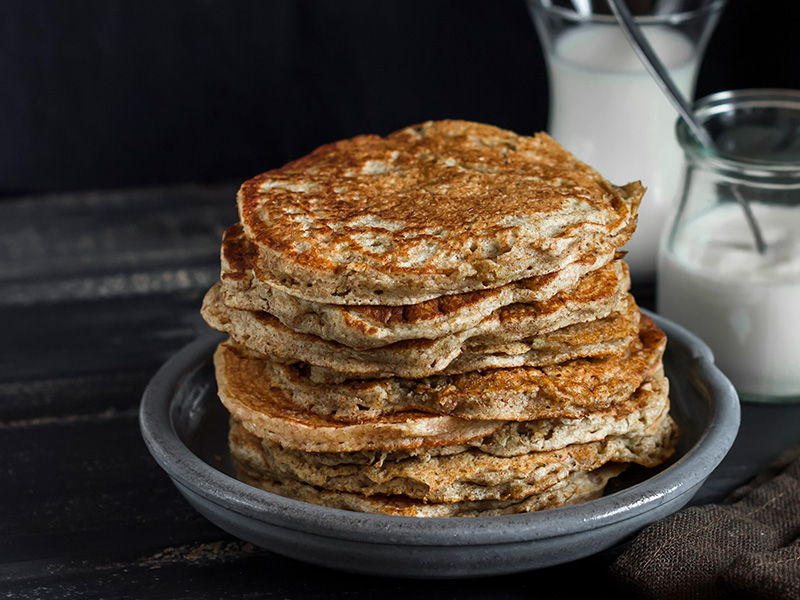 Whole Grain Pancakes recipe from Dr. Gourmet