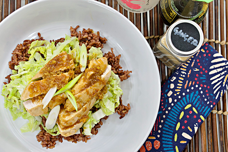 Ginger Chicken with Steamed Napa Cabbage