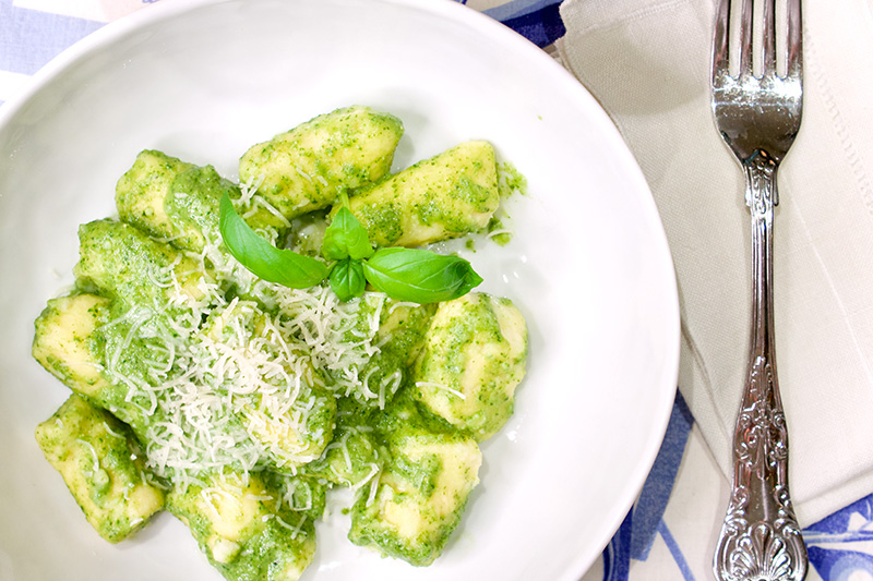 Gluten-free Gnocchi with Basil Pesto recipe from Dr. Gourmet