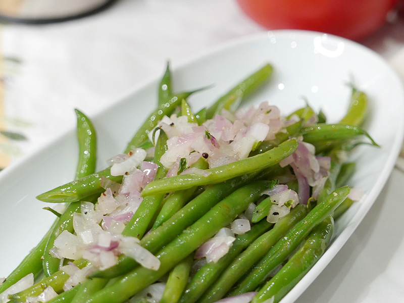 Green Beans with Red Onion recipe from Dr. Gourmet