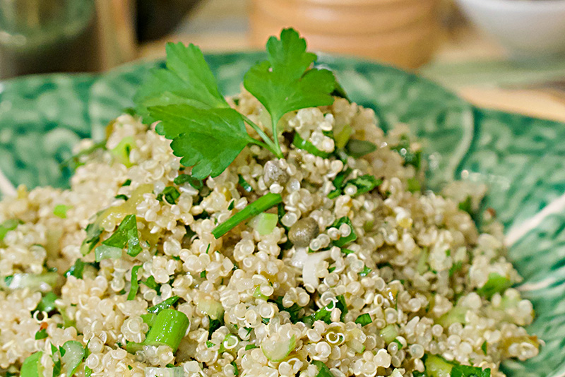 Green Quinoa Salad recipe from Dr. Gourmet