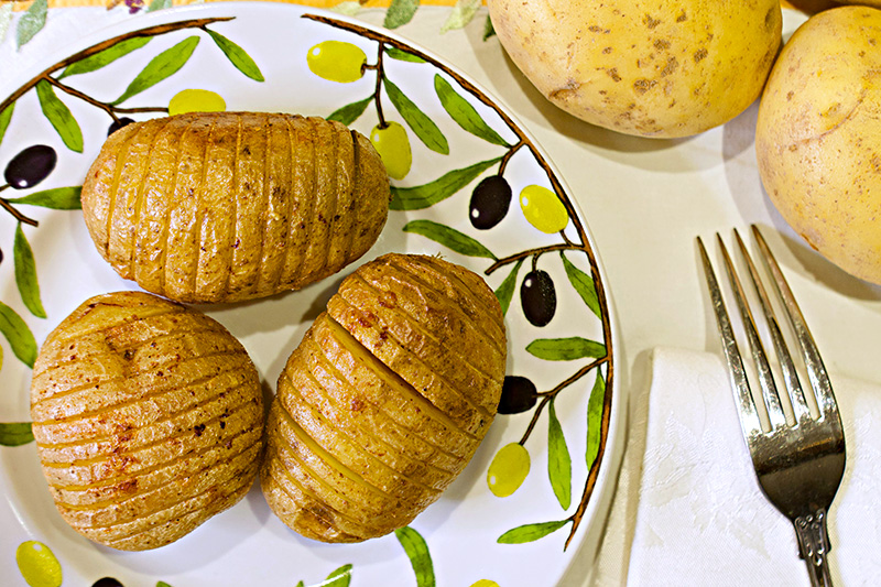Hasselback Potatoes recipe from Dr. Gourmet
