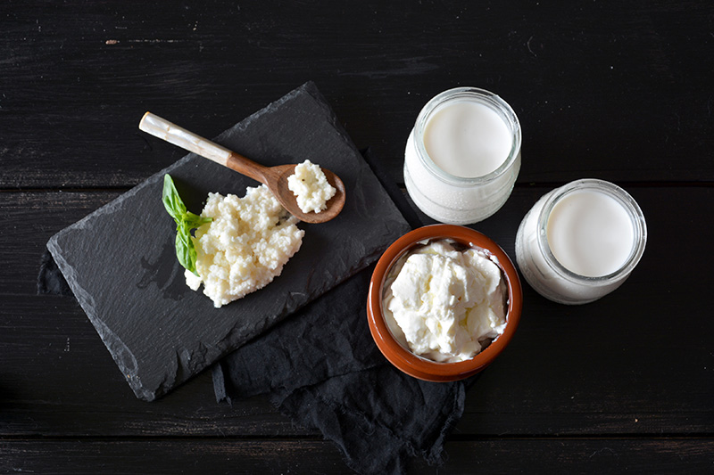 Foods made from fermented milk, including yogurt and buttermilk