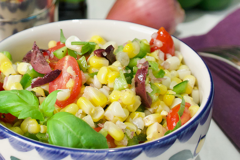 Mediterranean Corn Salad recipe from Dr. Gourmet