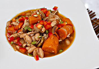 Braised Moroccan Chicken with White Beans recipe from Dr. Gourmet