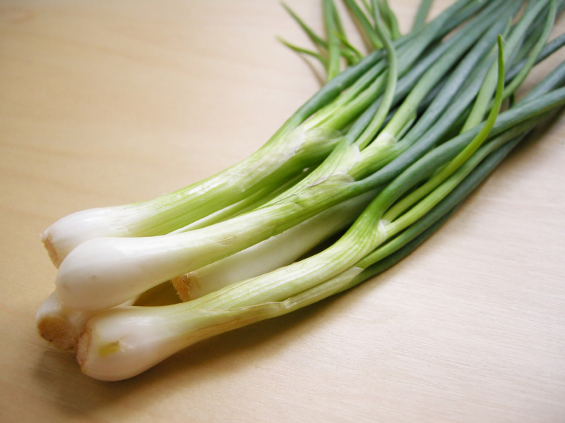Green onions, a food high in Vitamin K