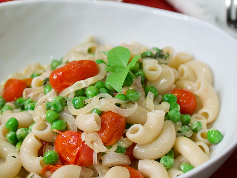 Pasta with Peas and Gouda recipe from Dr. Gourmet