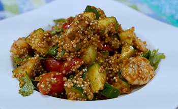 Peruvian Quinoa Salad with Shrimp recipe from Dr. Gourmet