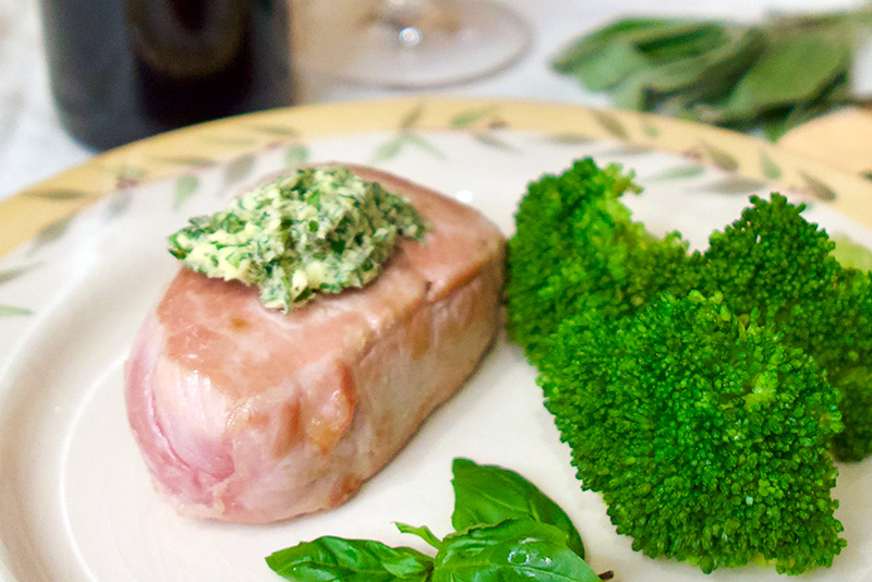 Pork Chops with Herbed Butter recipe from Dr. Gourmet