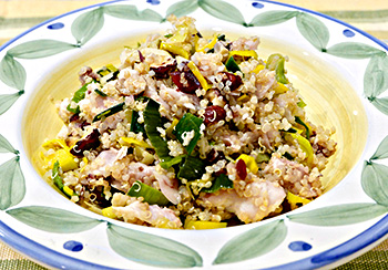 Quinoa Salad with Smoked Fish recipe from Dr. Gourmet