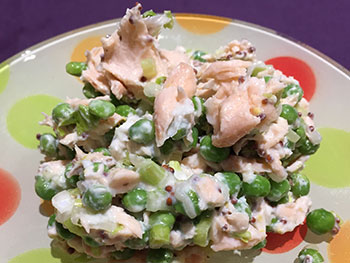 Salmon Salad with Mustard and Peas, a healthy recipe from Dr. Gourmet